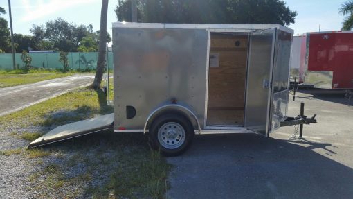 5x8 SA Trailer - Charcoal Gray, Ramp, Side Door, Side Vents