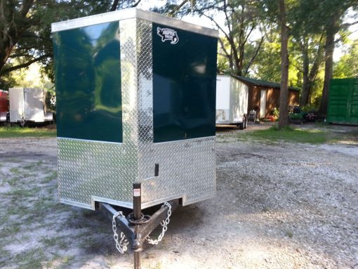 5x8 SA Trailer - Green, Ramp, Side Door, Side Vents