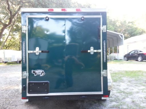 5x8 SA Trailer - Green, Ramp, Side Door, Side Vents