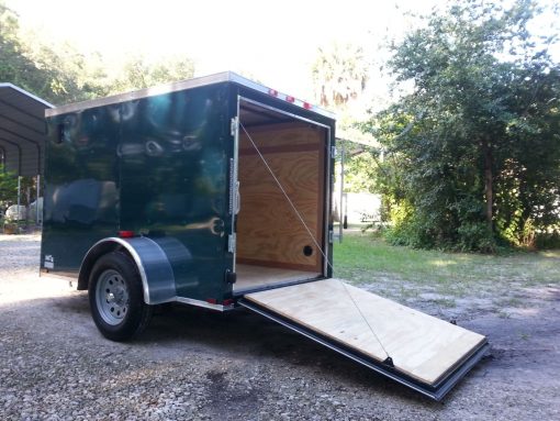 5x8 SA Trailer - Green, Ramp, Side Door, Side Vents