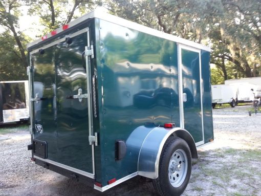 5x8 SA Trailer - Green, Ramp, Side Door, Side Vents