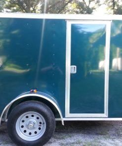 5x8 SA Trailer - Green, Ramp, Side Door, Side Vents