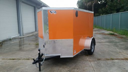 5x8 SA Trailer - Orange, Ramp, Side Door, Side Vents