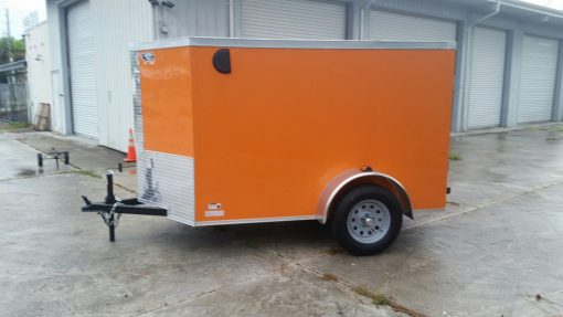 5x8 SA Trailer - Orange, Ramp, Side Door, Side Vents