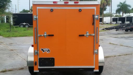 5x8 SA Trailer - Orange, Ramp, Side Door, Side Vents