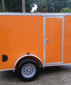 5x8 SA Trailer - Orange, Ramp, Side Door, Side Vents