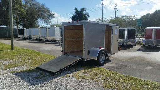 5x8 SA Trailer - Pewter, Ramp, Side Door, Side Vents