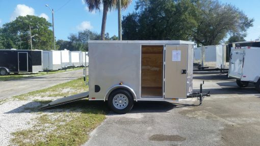 5x8 SA Trailer - Pewter, Ramp, Side Door, Side Vents