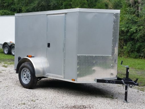 5x8 SA Trailer - Silver Frost, Ramp, Side Door, Side Vents