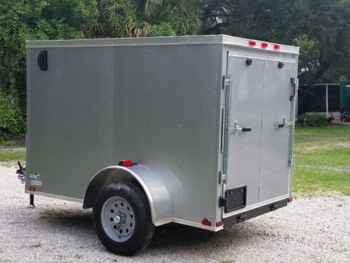 5x8 SA Trailer - Silver Frost, Ramp, Side Door, Side Vents