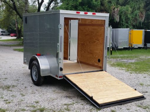 5x8 SA Trailer - Silver Frost, Ramp, Side Door, Side Vents