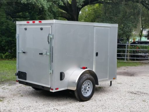 5x8 SA Trailer - Silver Frost, Ramp, Side Door, Side Vents