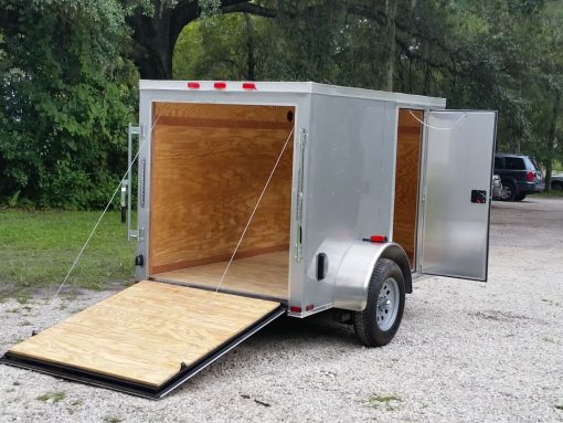 5x8 SA Trailer - Silver Frost, Ramp, Side Door, Side Vents