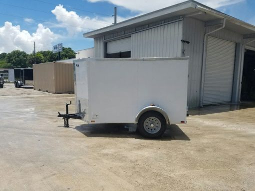 5x8 SA Trailer - White, Double Barn Doors