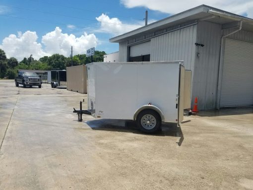 5x8 SA Trailer - White, Double Barn Doors