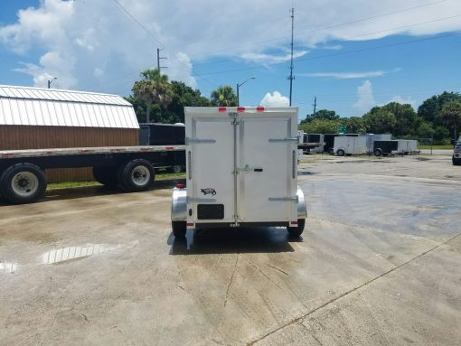 5x8 SA Trailer - White, Double Barn Doors