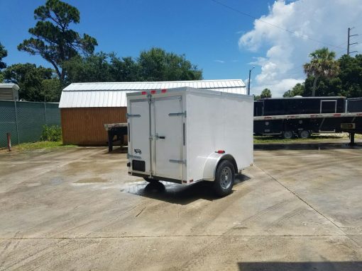 5x8 SA Trailer - White, Double Barn Doors