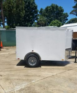 5x8 SA Trailer - White, Double Barn Doors