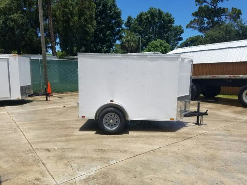 5x8 SA Trailer - White, Double Barn Doors