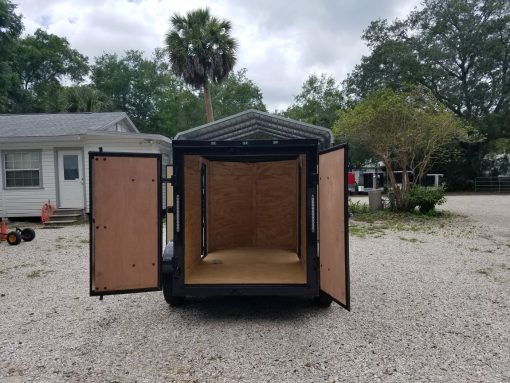 5x8 SA Trailer - White, Barn Doors, Blackout Package, Two Side Doors, Side Vents