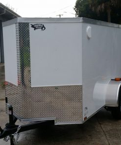 5x8 SA Trailer - White, Ramp, Side Door, Side Vents