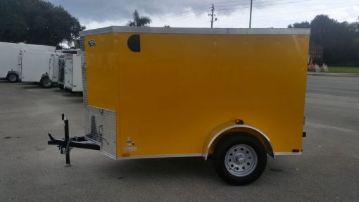 5x8 SA Trailer - Yellow, Ramp, Side Door, Side Vents