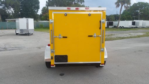 5x8 SA Trailer - Yellow, Ramp, Side Door, Side Vents