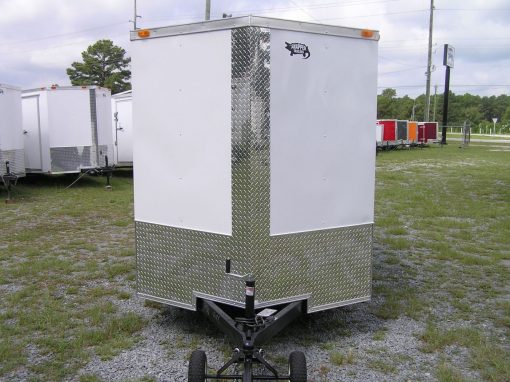 6x10 SA Trailer - White, Barn Doors, Side Door, Extra Height, Brakes, Radial Upgrade