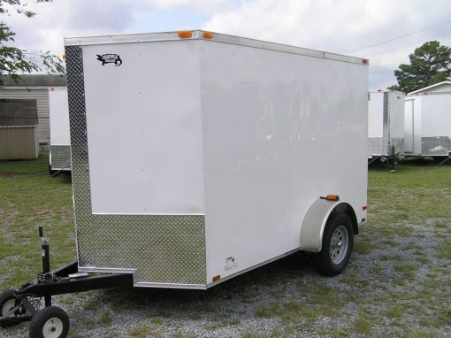 6x10 SA Trailer - White, Barn Doors, Side Door, Extra Height, Brakes, Radial Upgrade