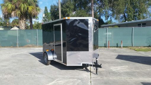 6x10 SA Trailer - Black, Double Barn Doors, Side Door, Extra Height