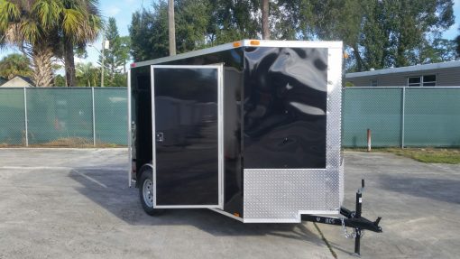 6x10 SA Trailer - Black, Double Barn Doors, Side Door, Extra Height