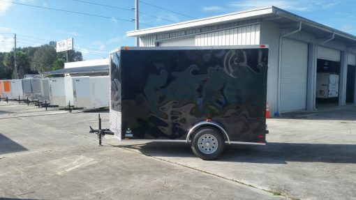 6x10 SA Trailer - Black, Double Barn Doors, Side Door, Extra Height