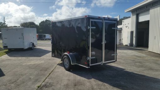 6x10 SA Trailer - Black, Double Barn Doors, Side Door, Extra Height