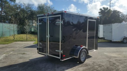 6x10 SA Trailer - Black, Double Barn Doors, Side Door, Extra Height