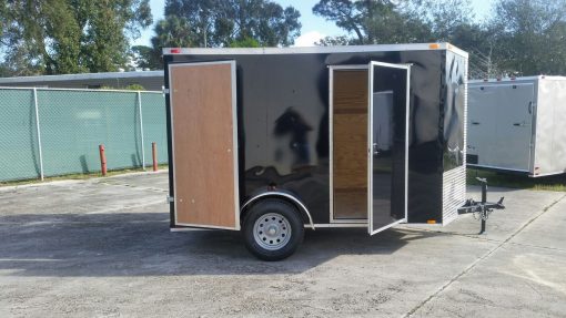 6x10 SA Trailer - Black, Double Barn Doors, Side Door, Extra Height