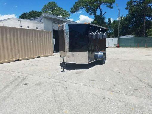 6x10 SA Trailer - Black, Double Barn Doors, Side Door, Extra Height