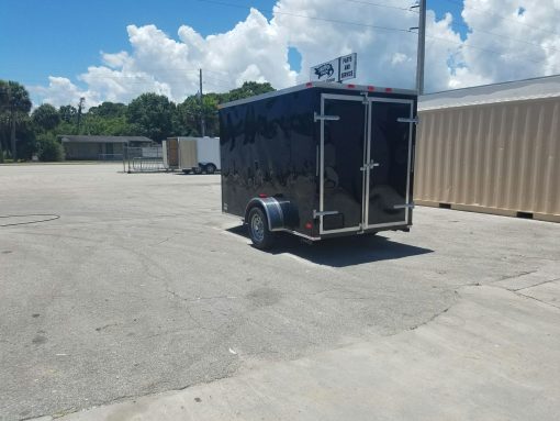 6x10 SA Trailer - Black, Double Barn Doors, Side Door, Extra Height