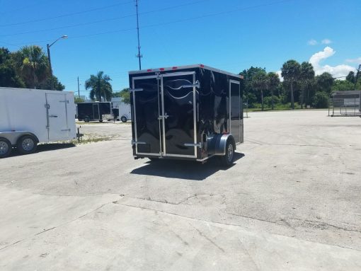 6x10 SA Trailer - Black, Double Barn Doors, Side Door, Extra Height