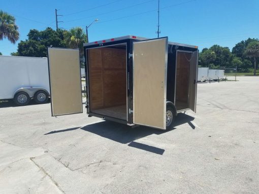 6x10 SA Trailer - Black, Double Barn Doors, Side Door, Extra Height