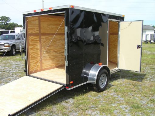 6x10 SA Trailer - Black, Ramp, Side Door, Extra Height