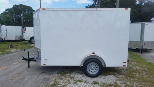 6x10 SA Trailer - White, Double Barn Doors, Side Door, Extra Height