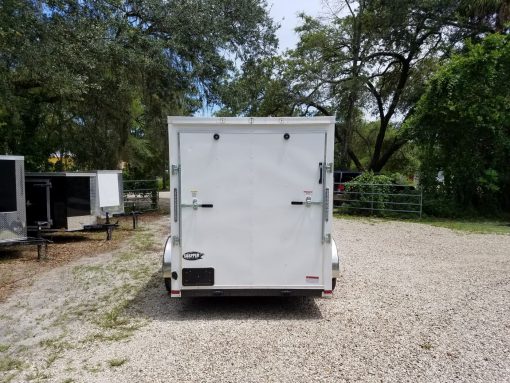 6x10 SA Trailer - White, Ramp, Side Door, Extra Height, Window, D-Rings