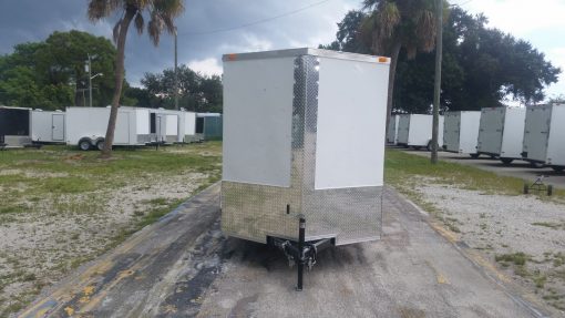 6x10 SA Trailer - White, Ramp, Side Door, Extra Height