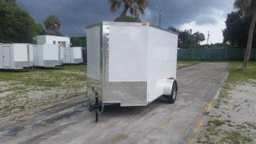 6x10 SA Trailer - White, Ramp, Side Door, Extra Height