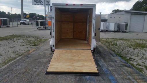 6x10 SA Trailer - White, Ramp, Side Door, Extra Height