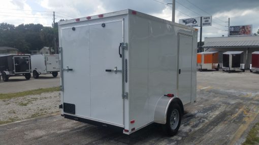 6x10 SA Trailer - White, Ramp, Side Door, Extra Height