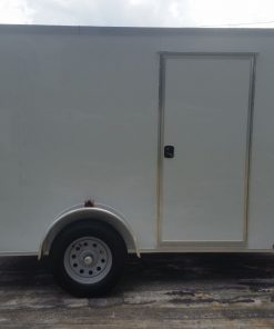 6x10 SA Trailer - White, Ramp, Side Door, Extra Height