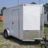 6x10 SA Trailer - White, Ramp, Side Door, Extra H, Stab Jacks