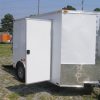 6x10 SA Trailer - White, Ramp, Side Door, Extra H, Stab Jacks