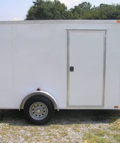 6x10 SA Trailer - White, Ramp, Side Door, Extra H, Stab Jacks